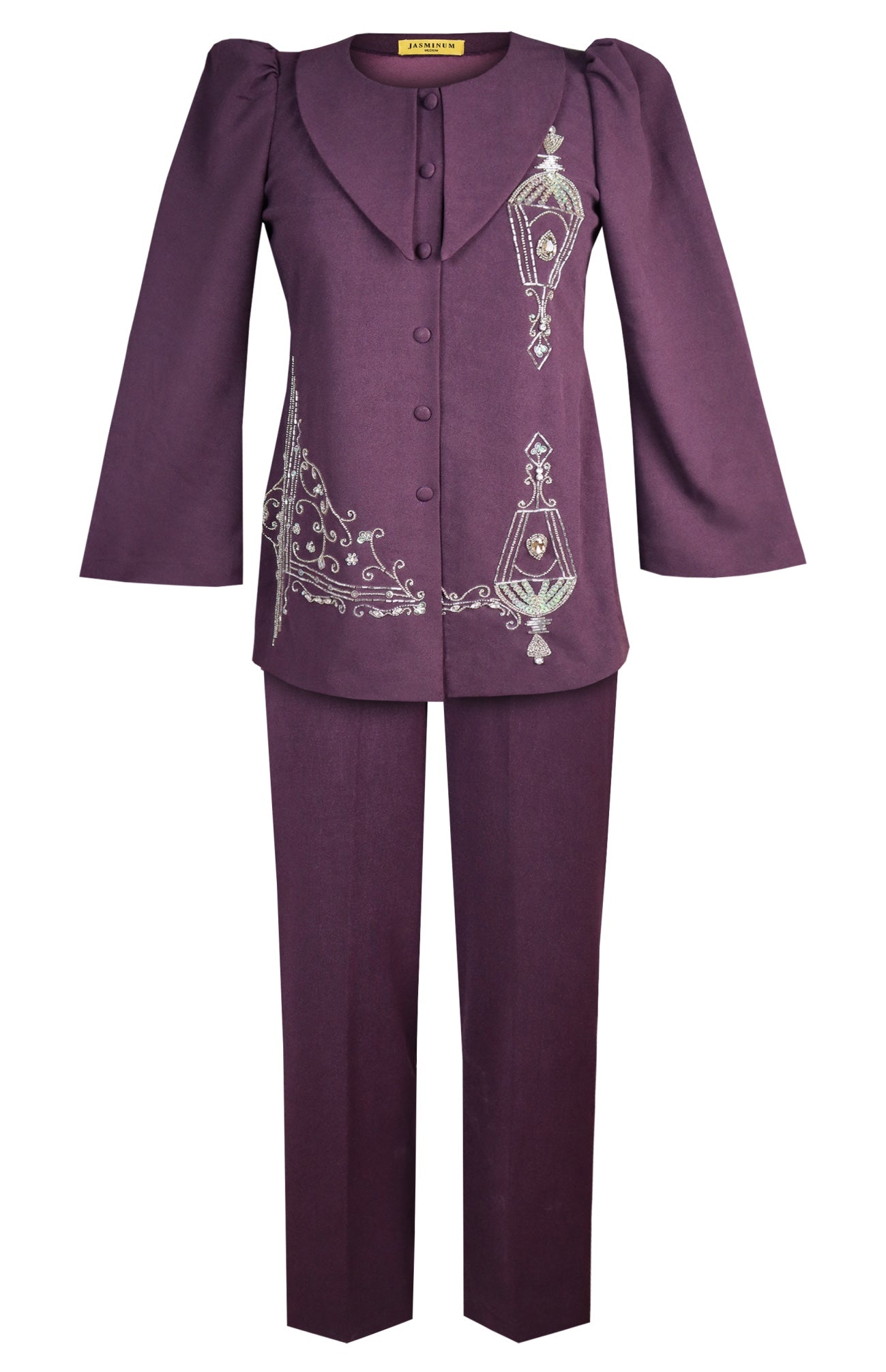 Sconce Co-ord Set With Pencil Pants - PURPLE