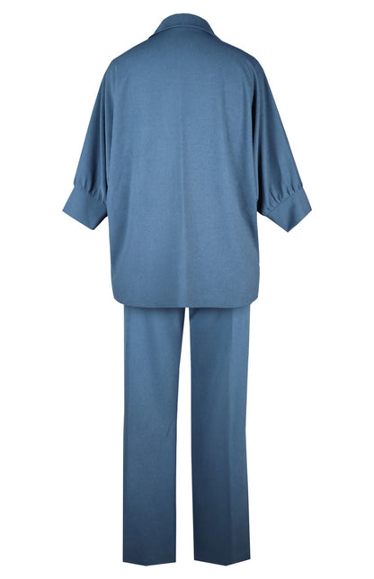 Seed Pearl Batwing Co-ord Set - INDIGO