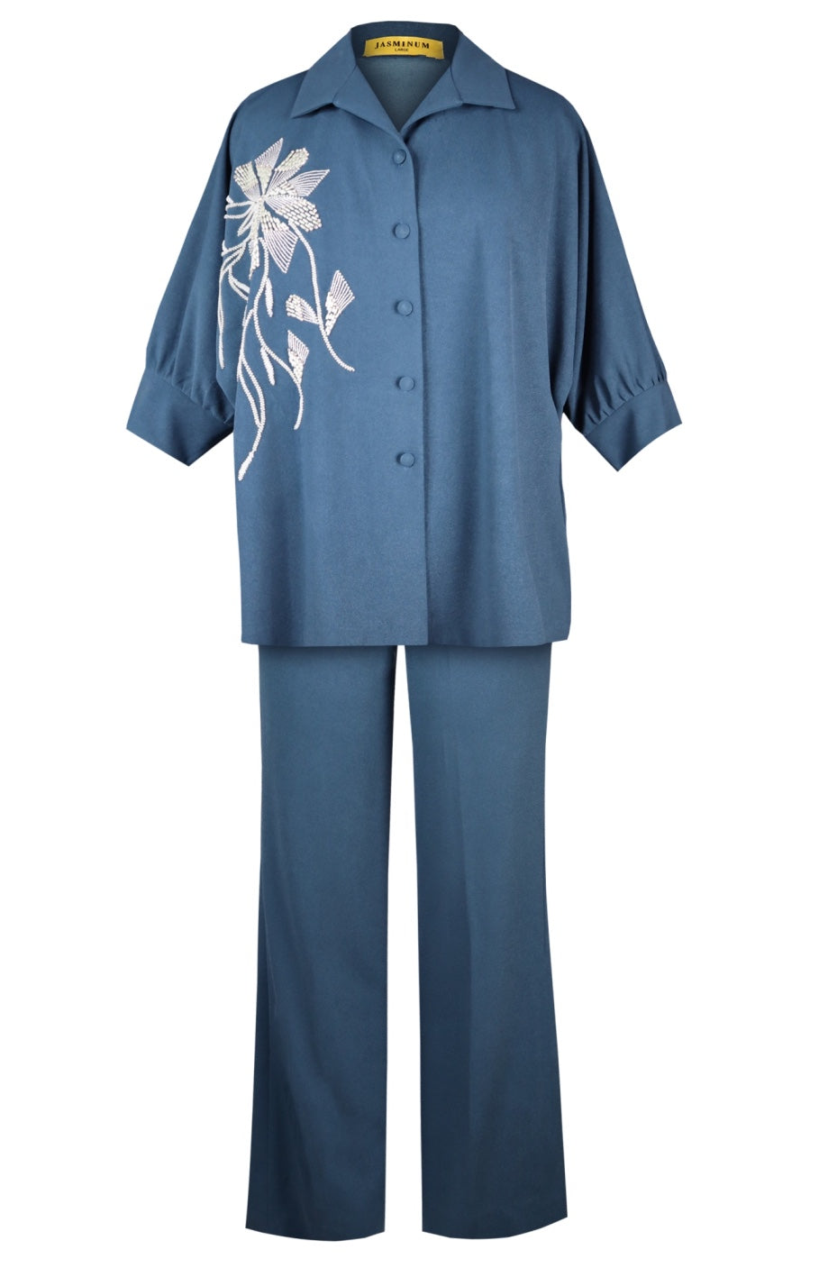 Seed Pearl Batwing Top - INDIGO