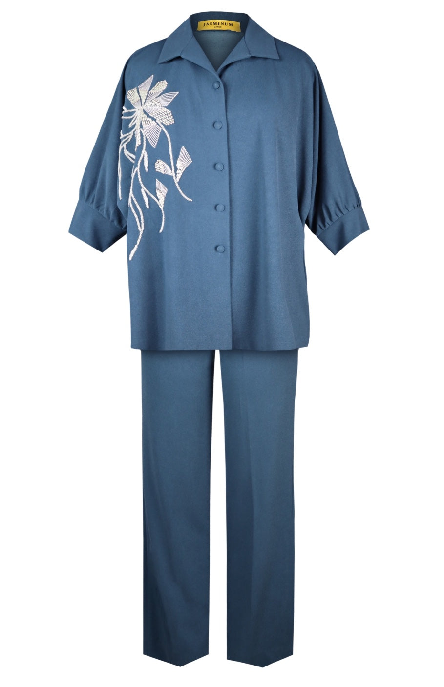 Seed Pearl Batwing Co-ord Set - INDIGO