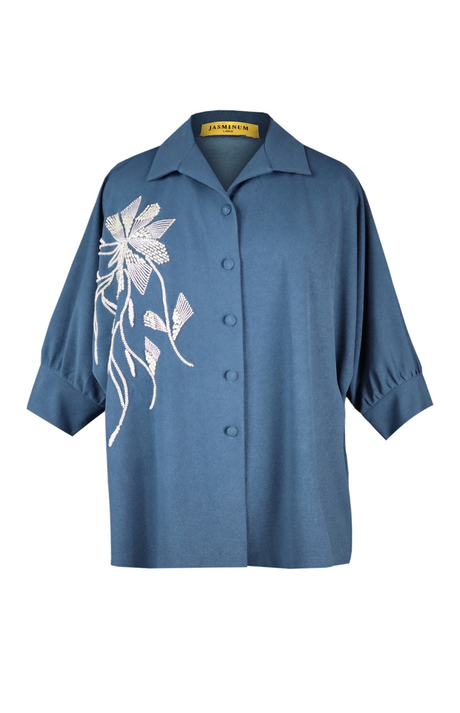 Seed Pearl Batwing Top - INDIGO