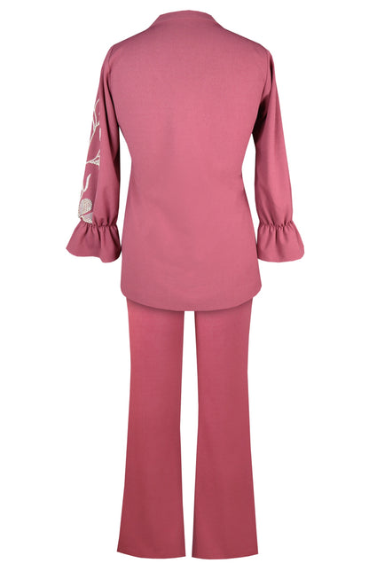 Seed Pearl Co-ord Set - OLD ROSE