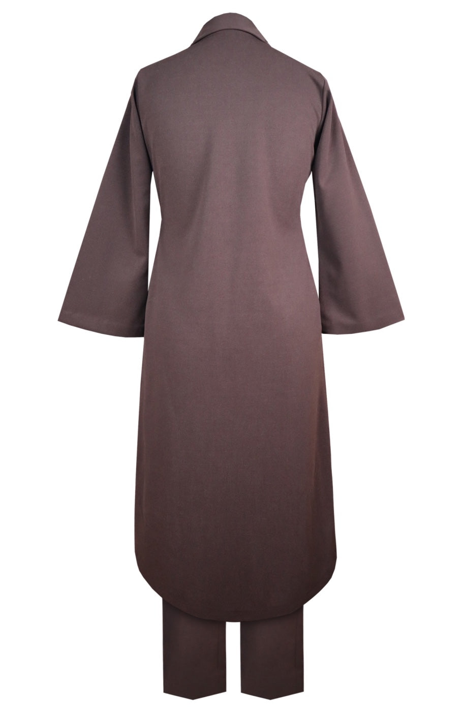 Seed Pearl U-cut Kurta Set - BROWN