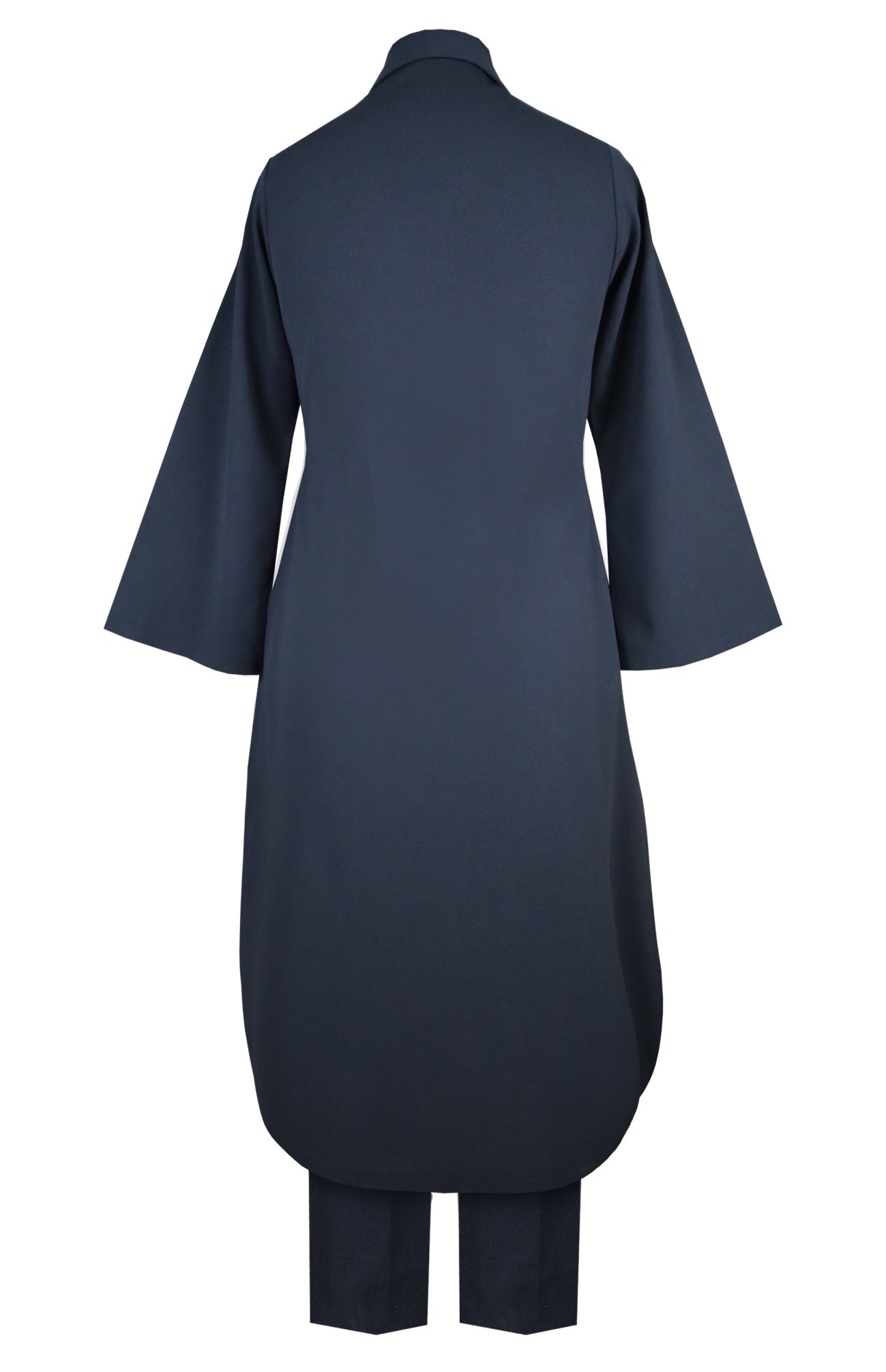 Seed Pearl U-cut Kurta Set - NAVY