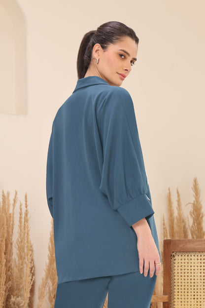 Seed Pearl Batwing Top - INDIGO