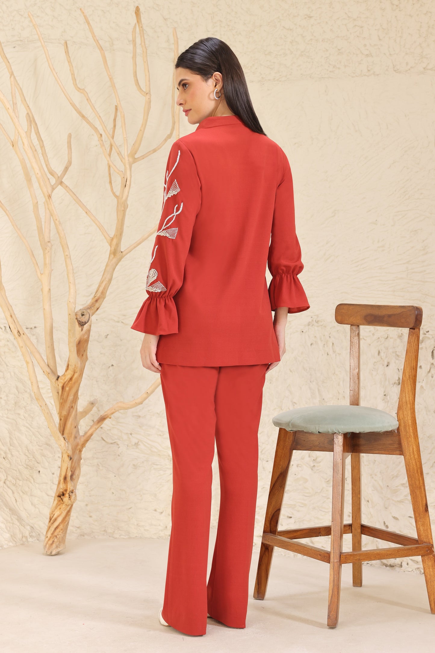 Seed Pearl Co-ord Set - RUST