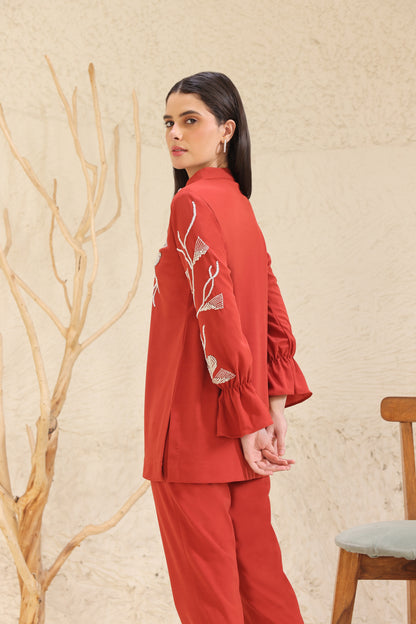 Seed Pearl Top - RUST