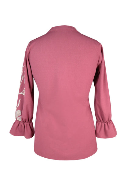 Seed Pearl Top - OLD ROSE