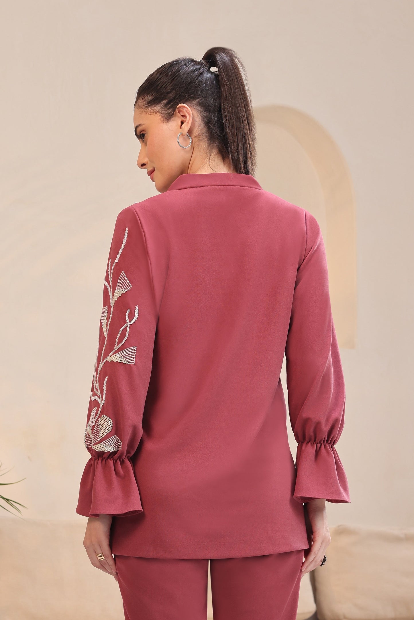 Seed Pearl Top - OLD ROSE