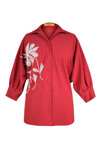 Seed Pearl Batwing Top - INDIGO