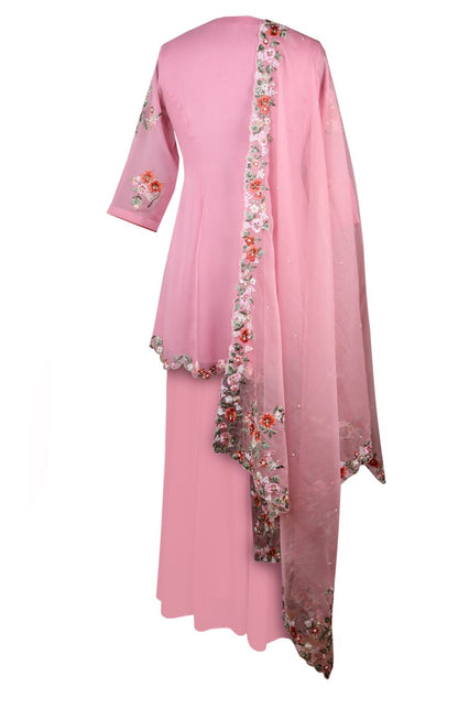 Georgette Short Anarkali With Gharara