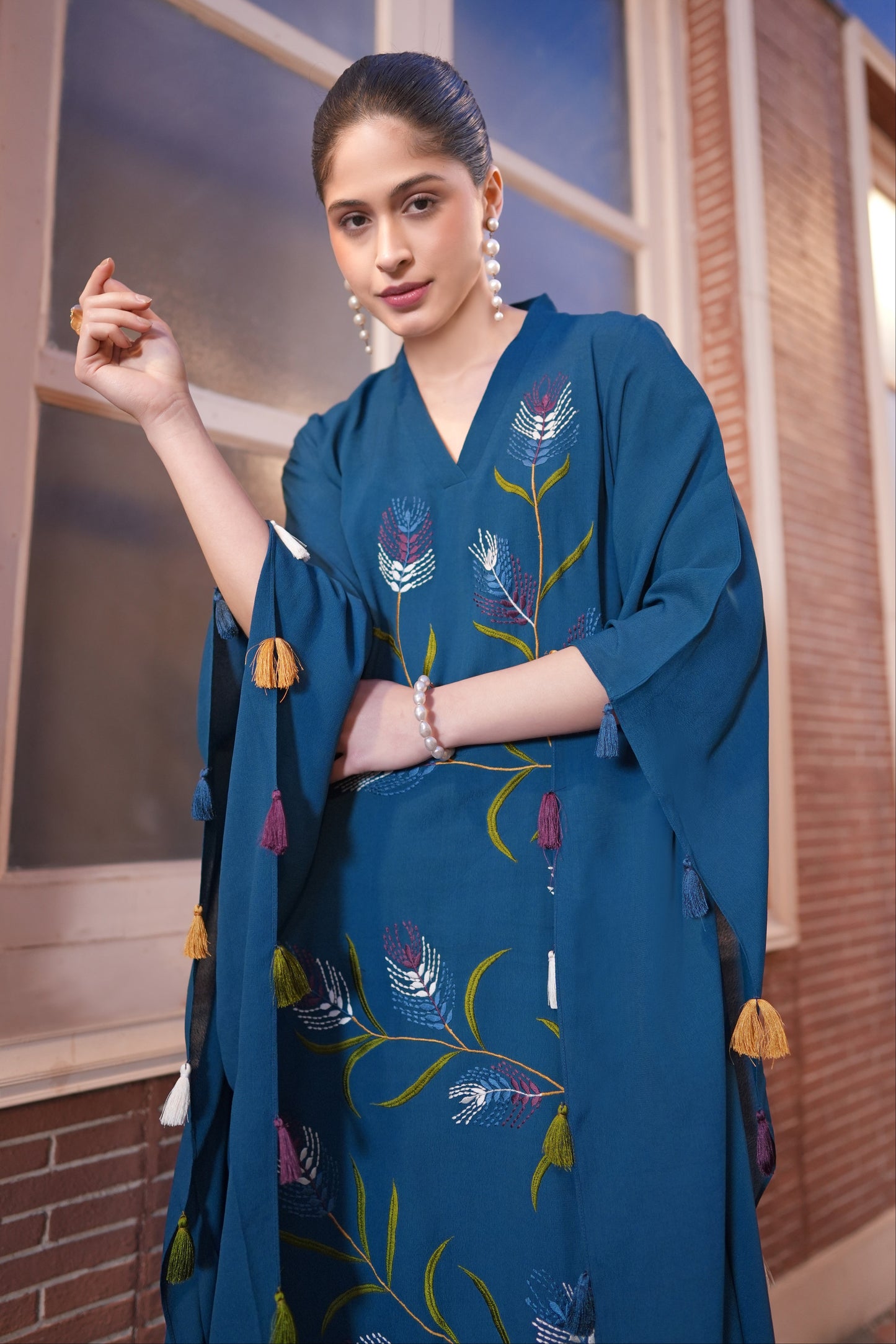 Spike Kaftan Set - TURQUOISE