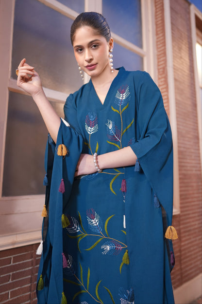 Spike Kaftan Set - TURQUOISE