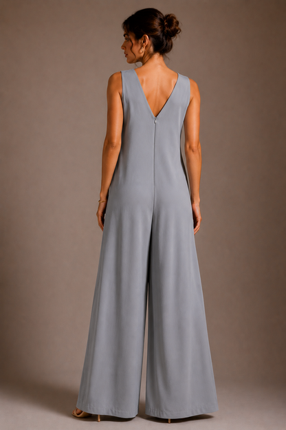 Linen Jumpsuit - STEEL GREY