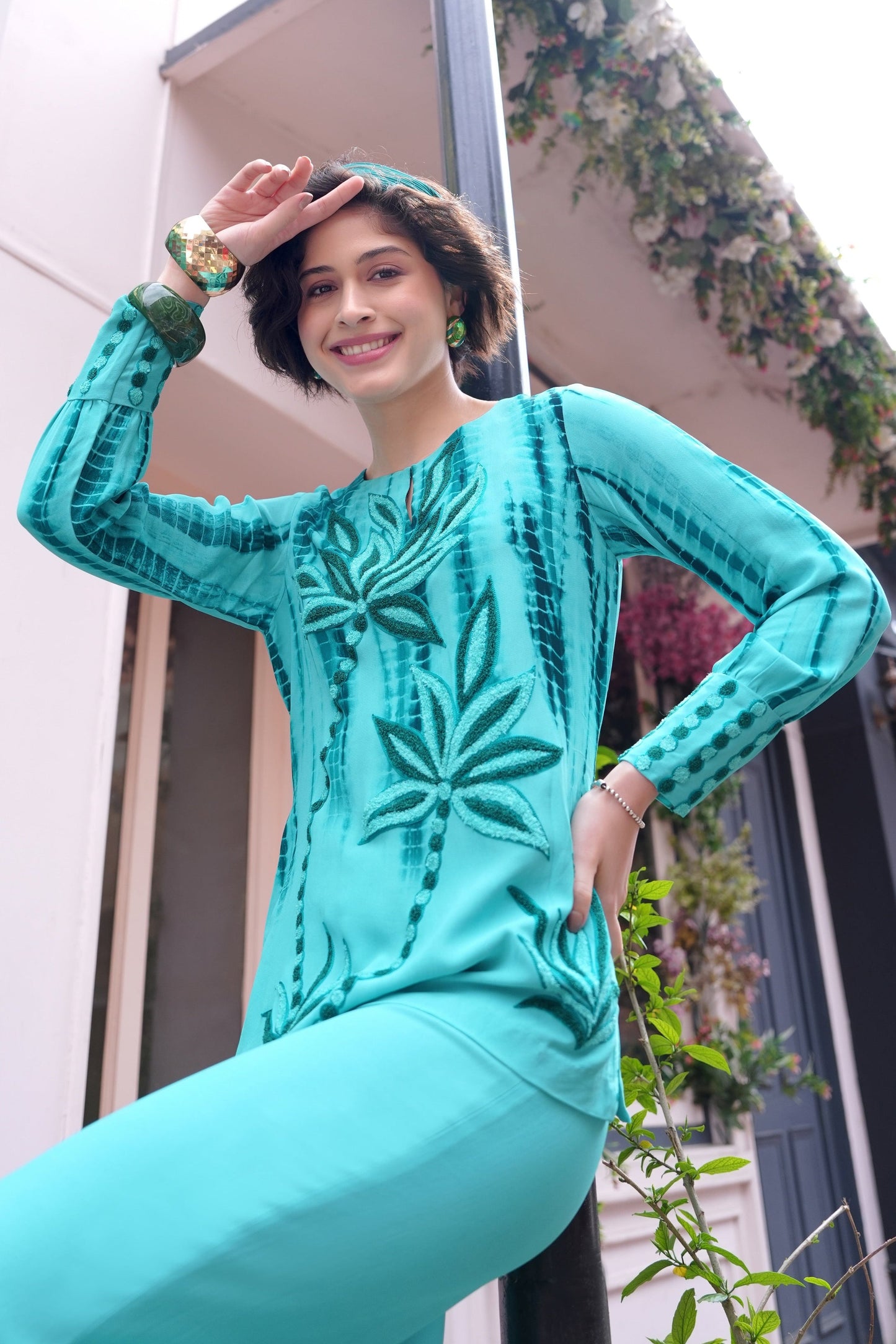 Aari Palms Tie & Dye Top - TEAL