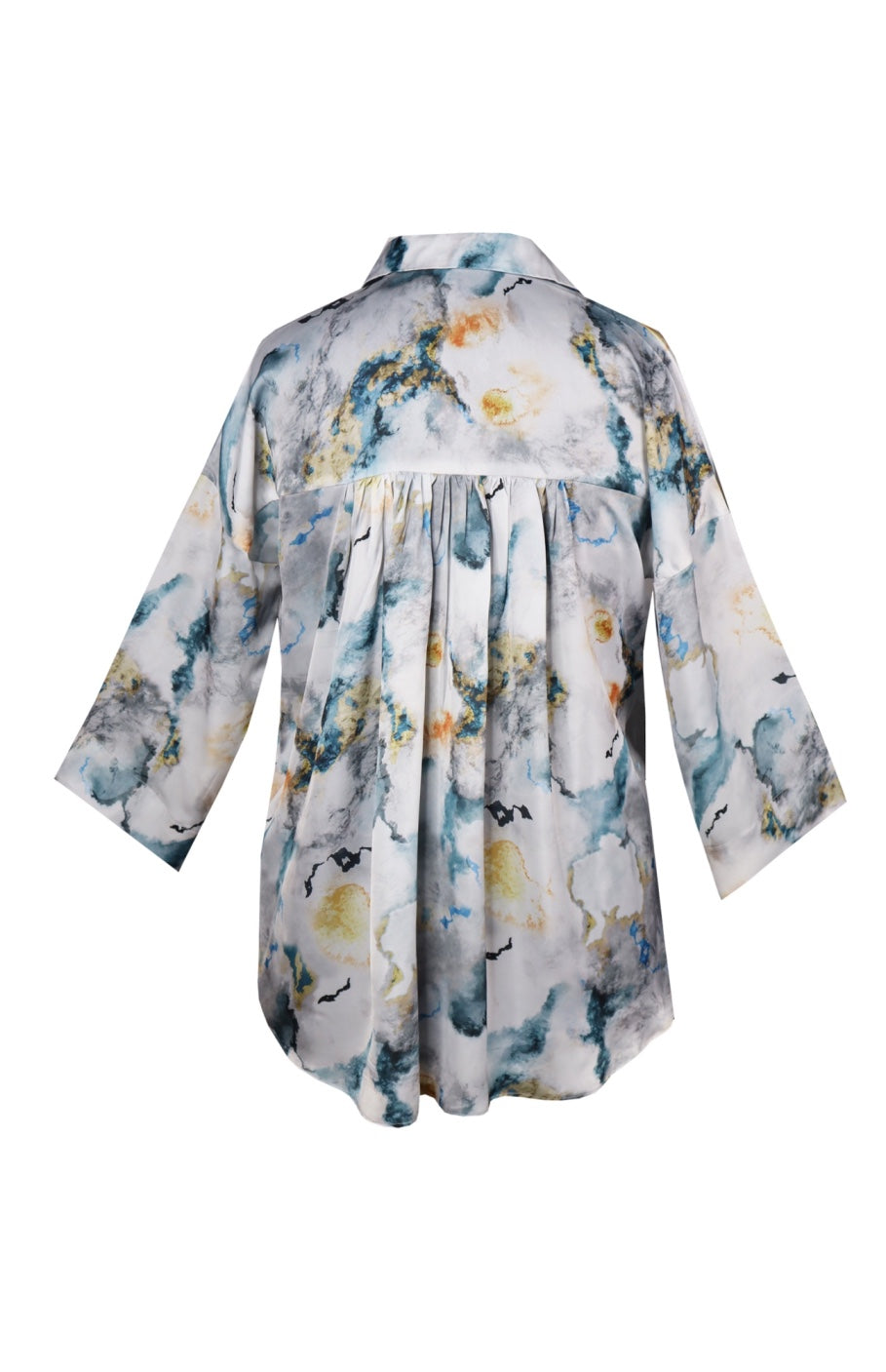 Satin Printed Oversized Shirt