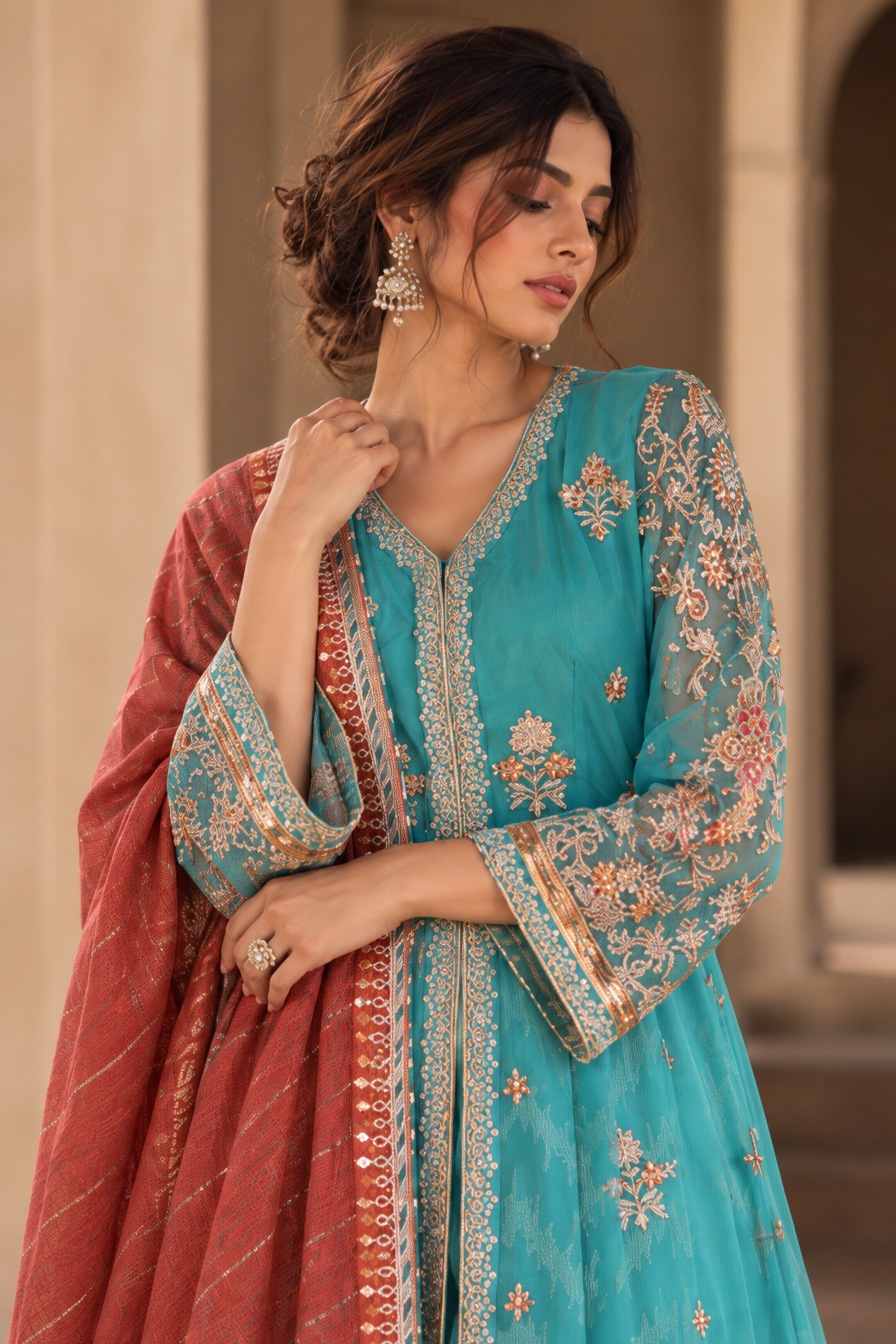 Turquoise Ananrkali