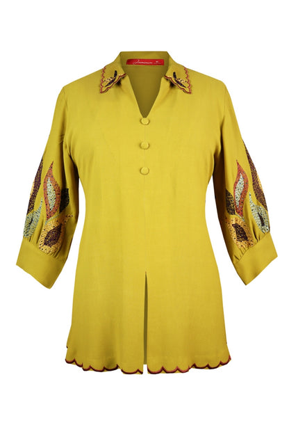 U-Cut Top - GOLDEN OLIVE