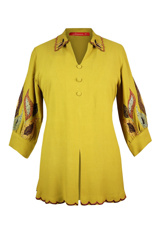 U-Cut Top - GOLDEN OLIVE