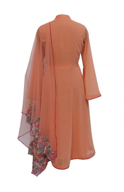 Georgette Kalidar Suit With Thread Embroidery