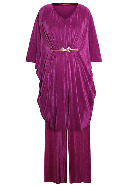 Electro Pleated Kaftan Co-ord Set