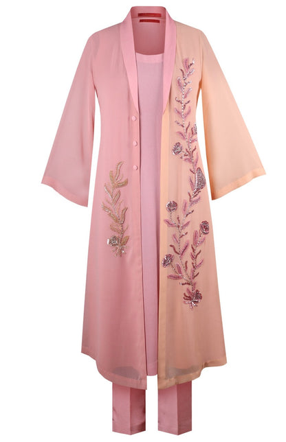 Violets 3 Pcs Kurta Set - PINK