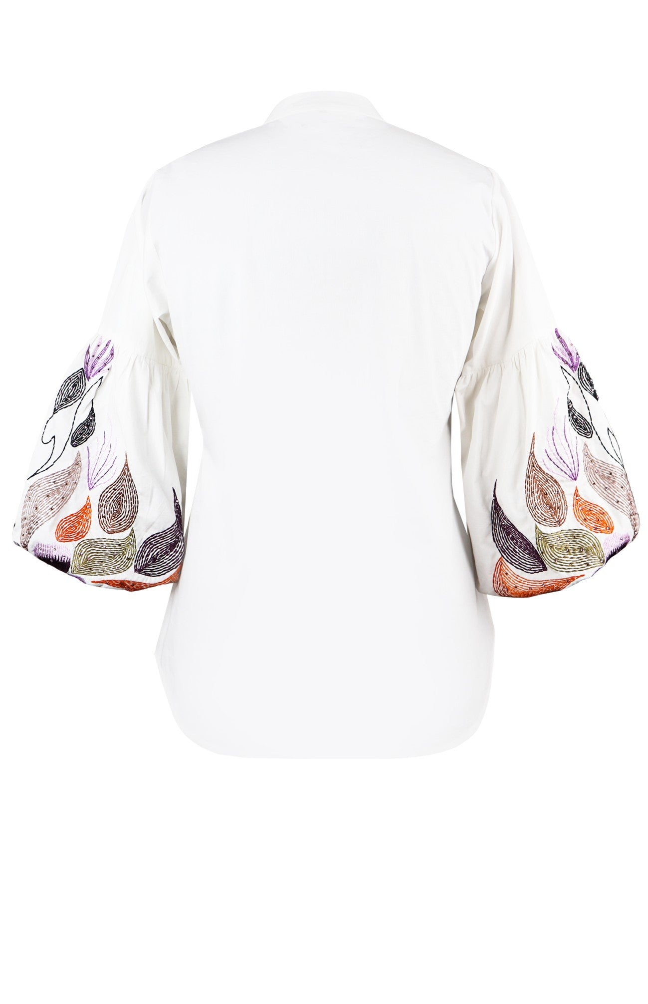 Balloon Sleeves Top With Kantha Embroidery