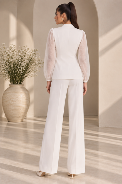 White Double Breast Co-ord Set