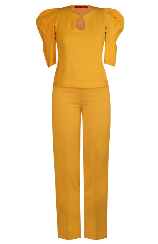 Puff Sleeves Co-ord Set - YELLOW