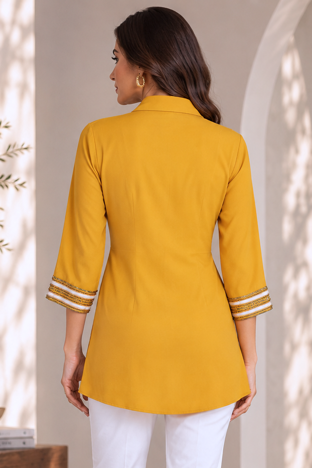 Sunflower Crepe Top