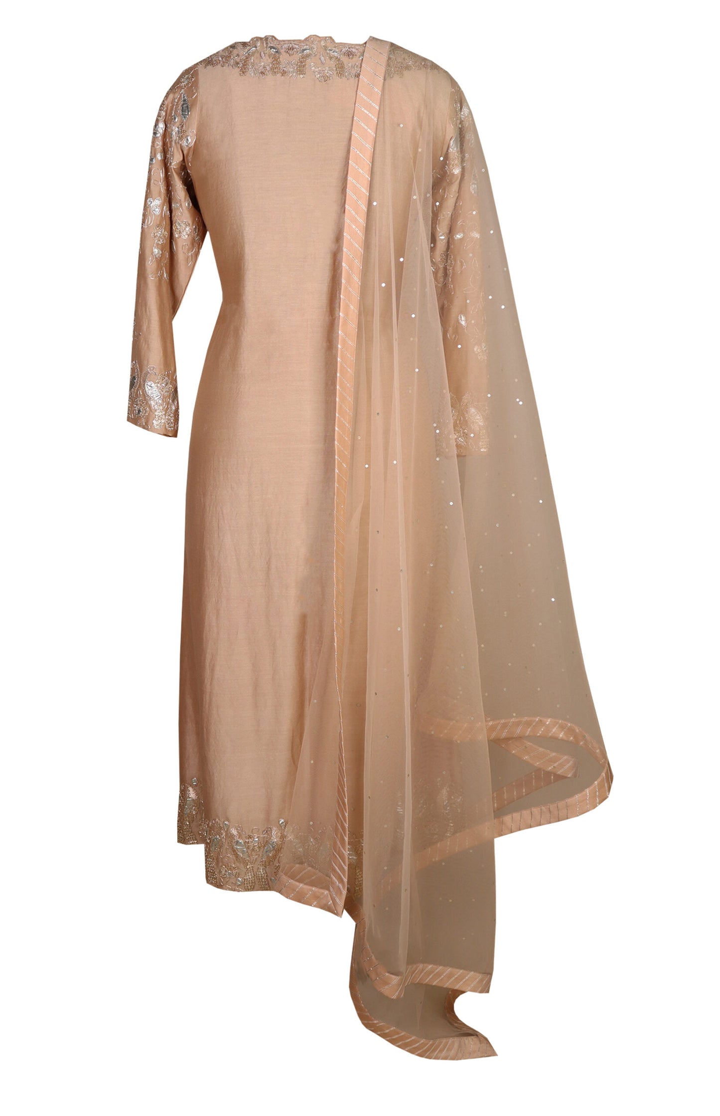 Beige Silk Achkan