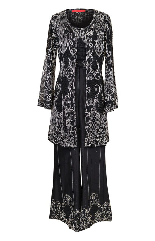 Black Embroidered Co-ord Set