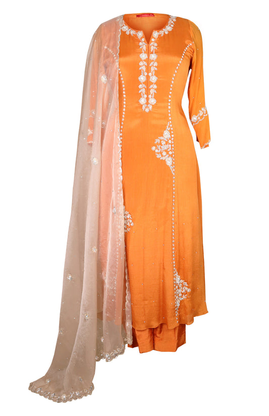 Chiffon Suit With Sequins Embroidery