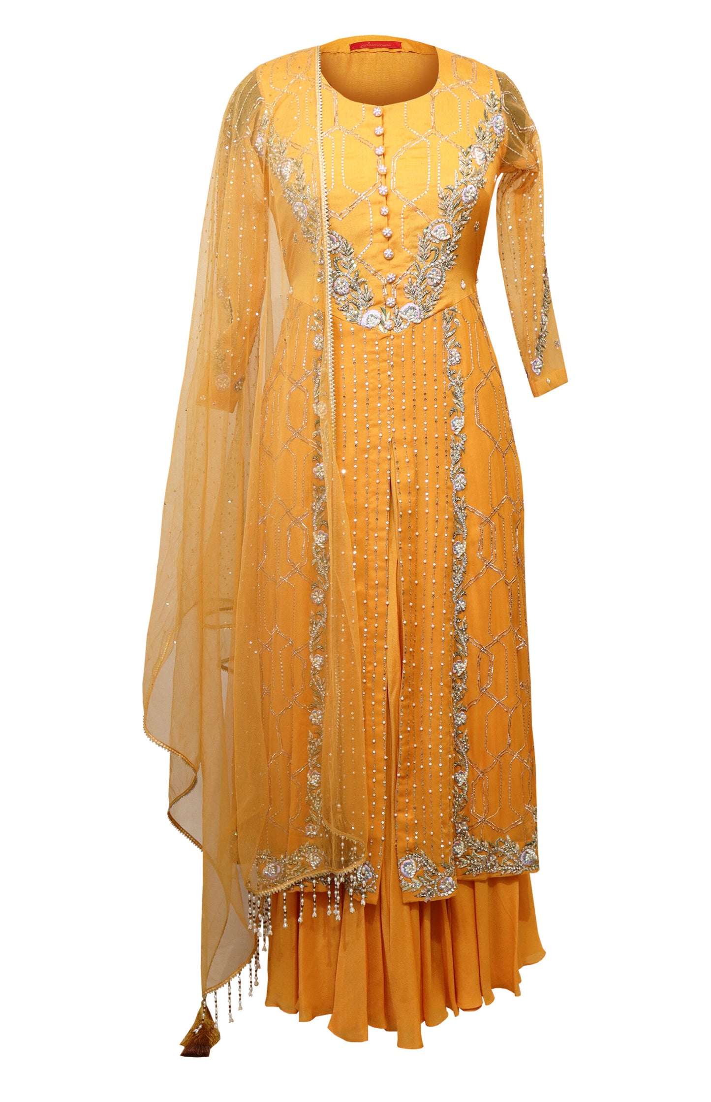 Georgette Achkan With Sharara